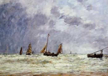 尤金 佈丹 Berck, the Departure of the Boats 尤金 佈丹 Berck, the Departure of the Boats